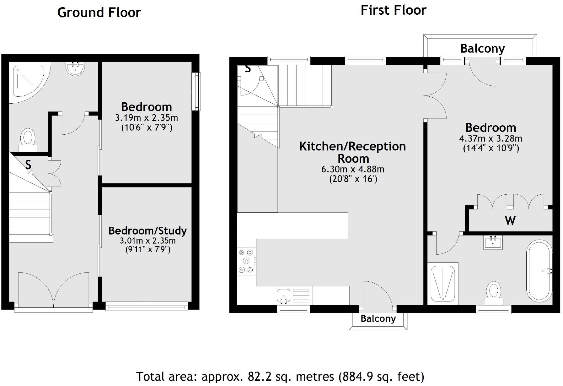Floorplans For Crane Mews, Twickenham