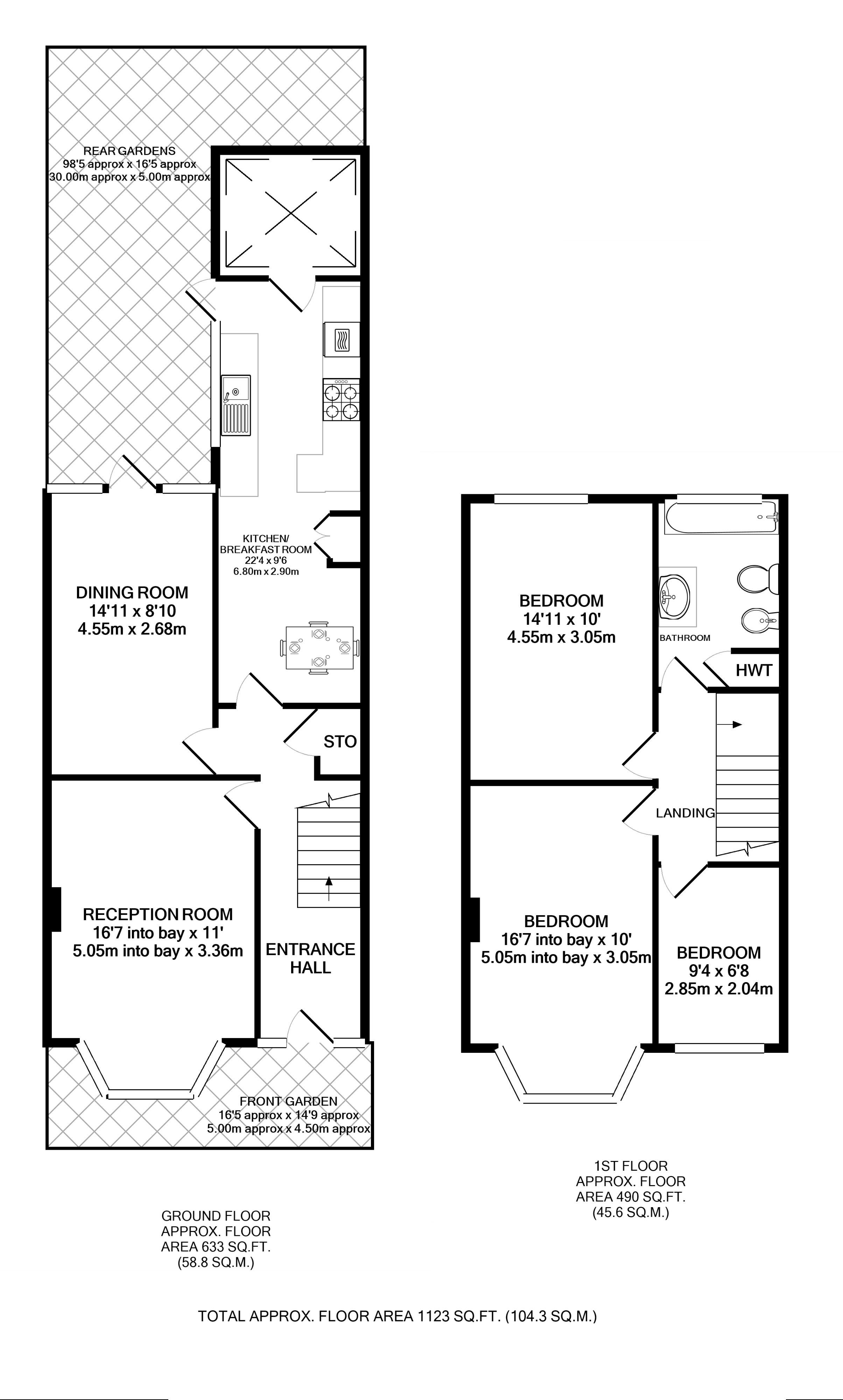 Floorplans For Copthall Gardens, Twickenham