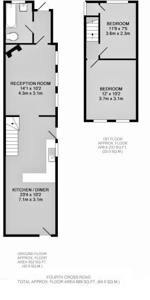 Floorplans For Fourth Cross Road, Twickenham