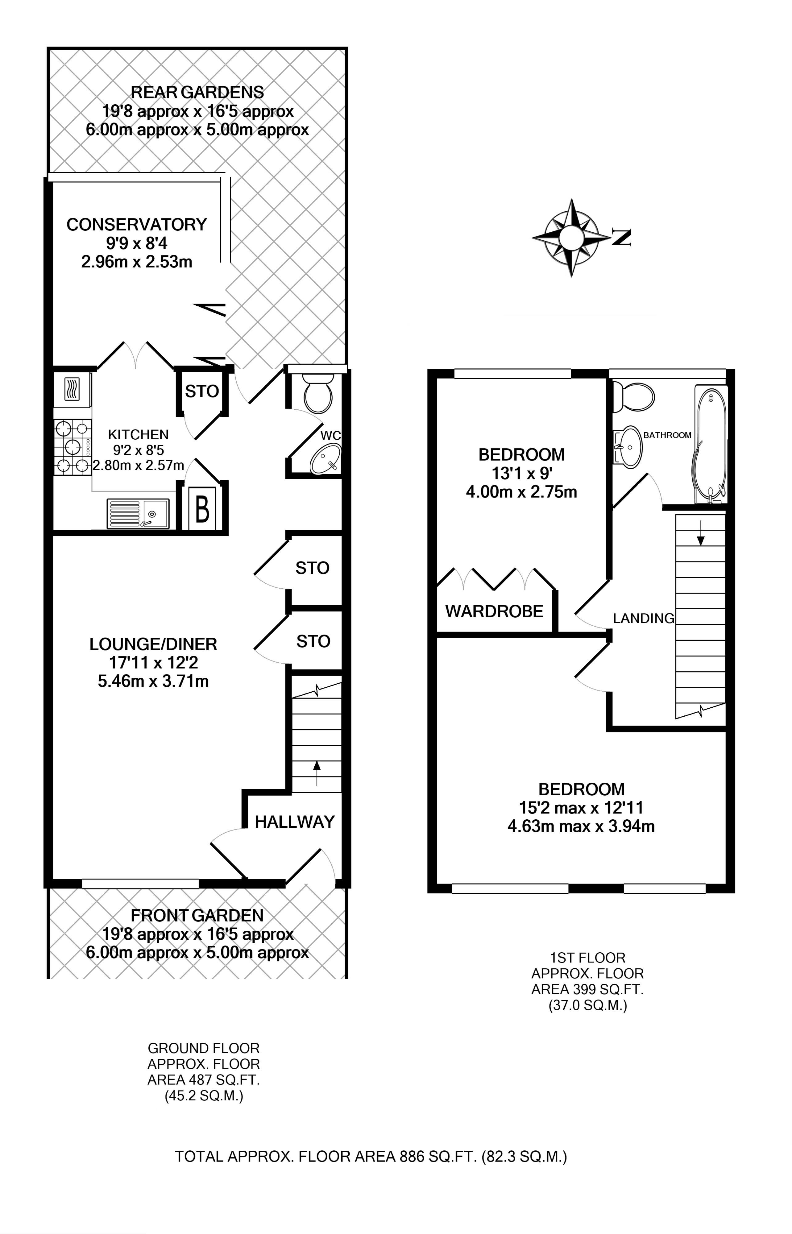 Floorplans For Queen Annes Close, Twickenham