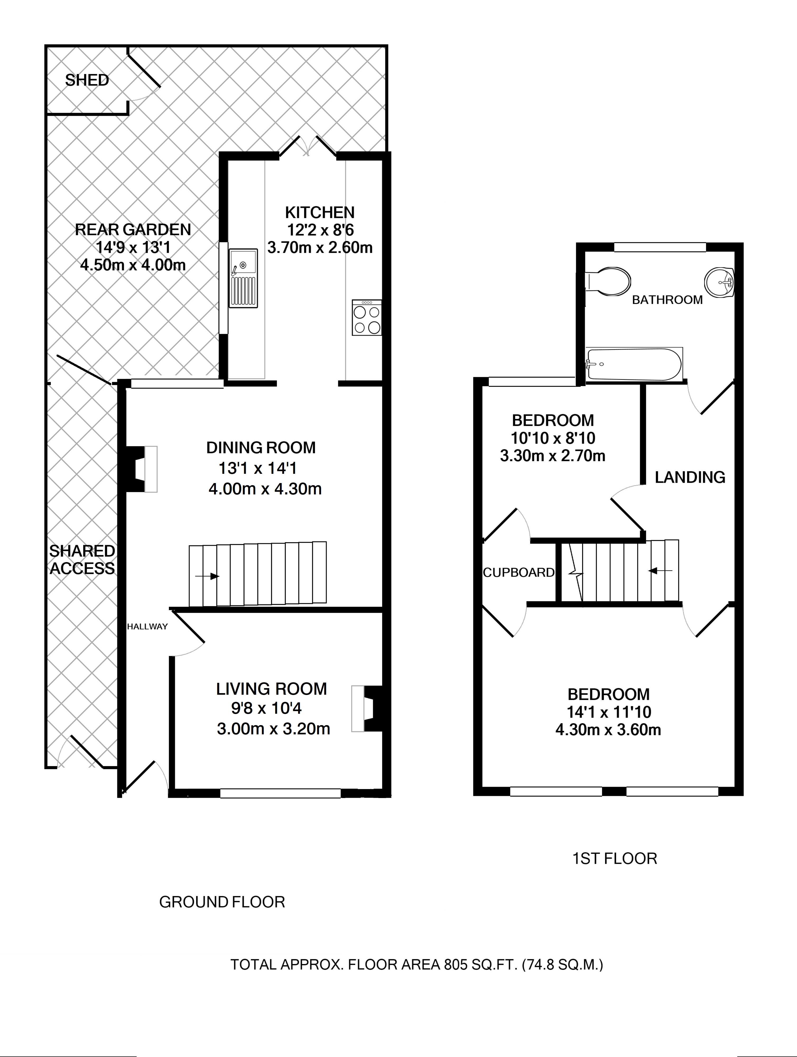 Floorplans For Warwick Road, Twickenham