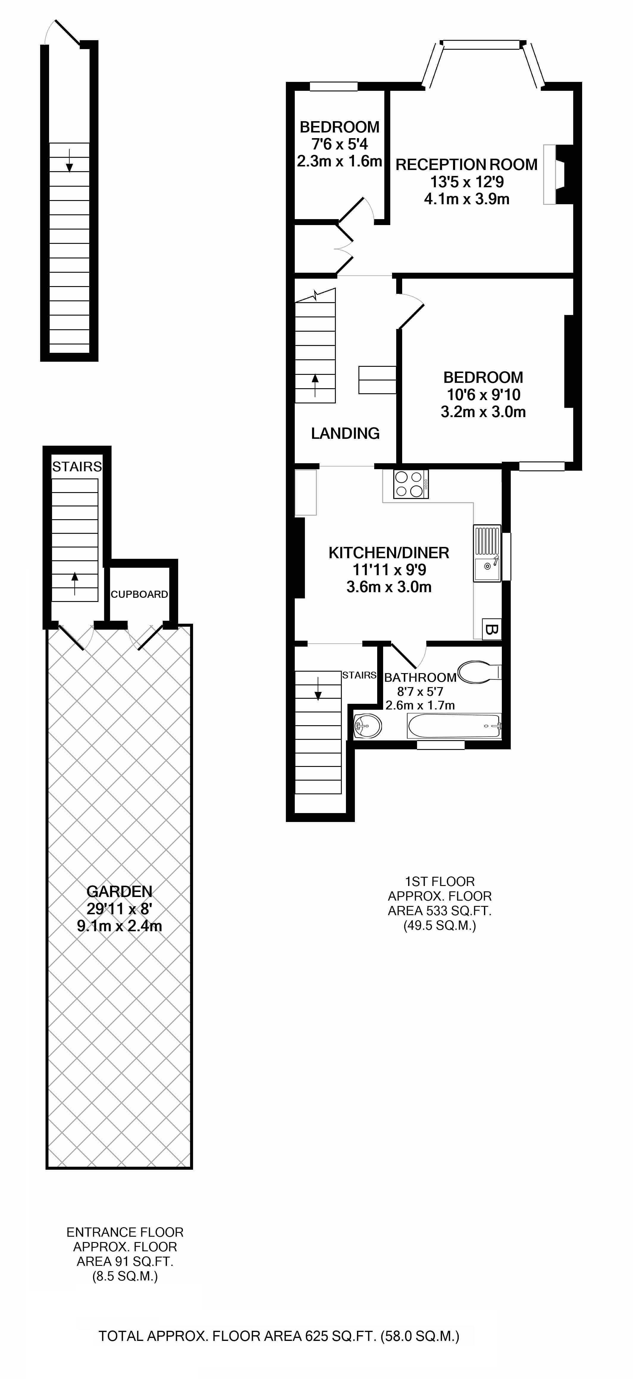 Floorplans For Elmsleigh Road, Twickenham