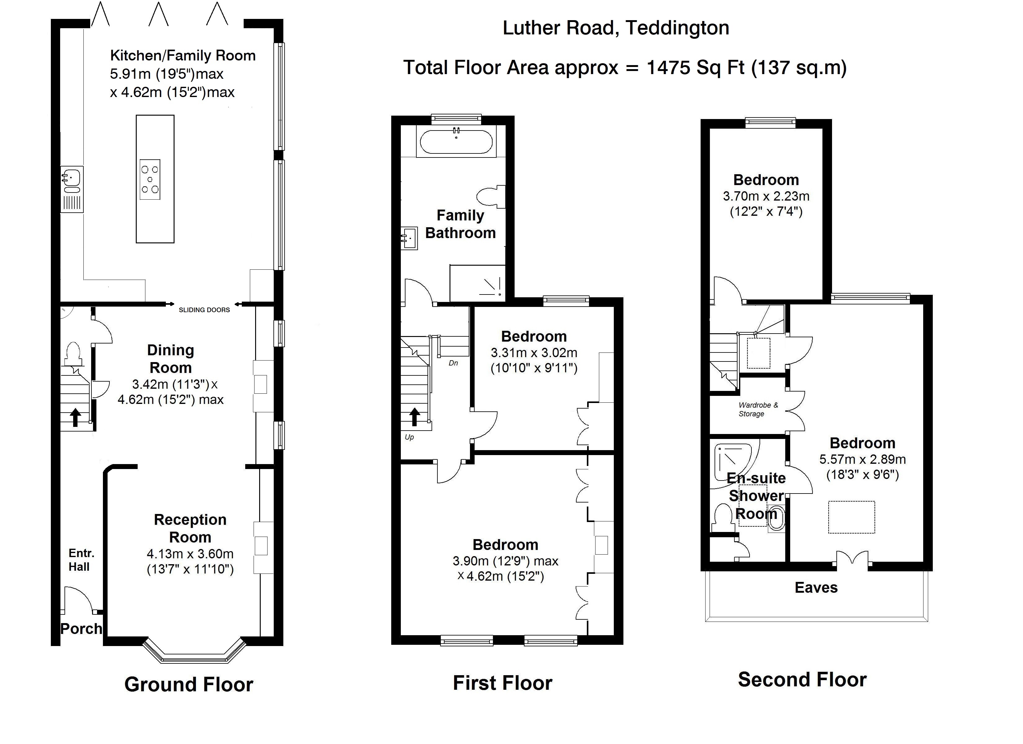 Floorplans For Luther Road, Teddington